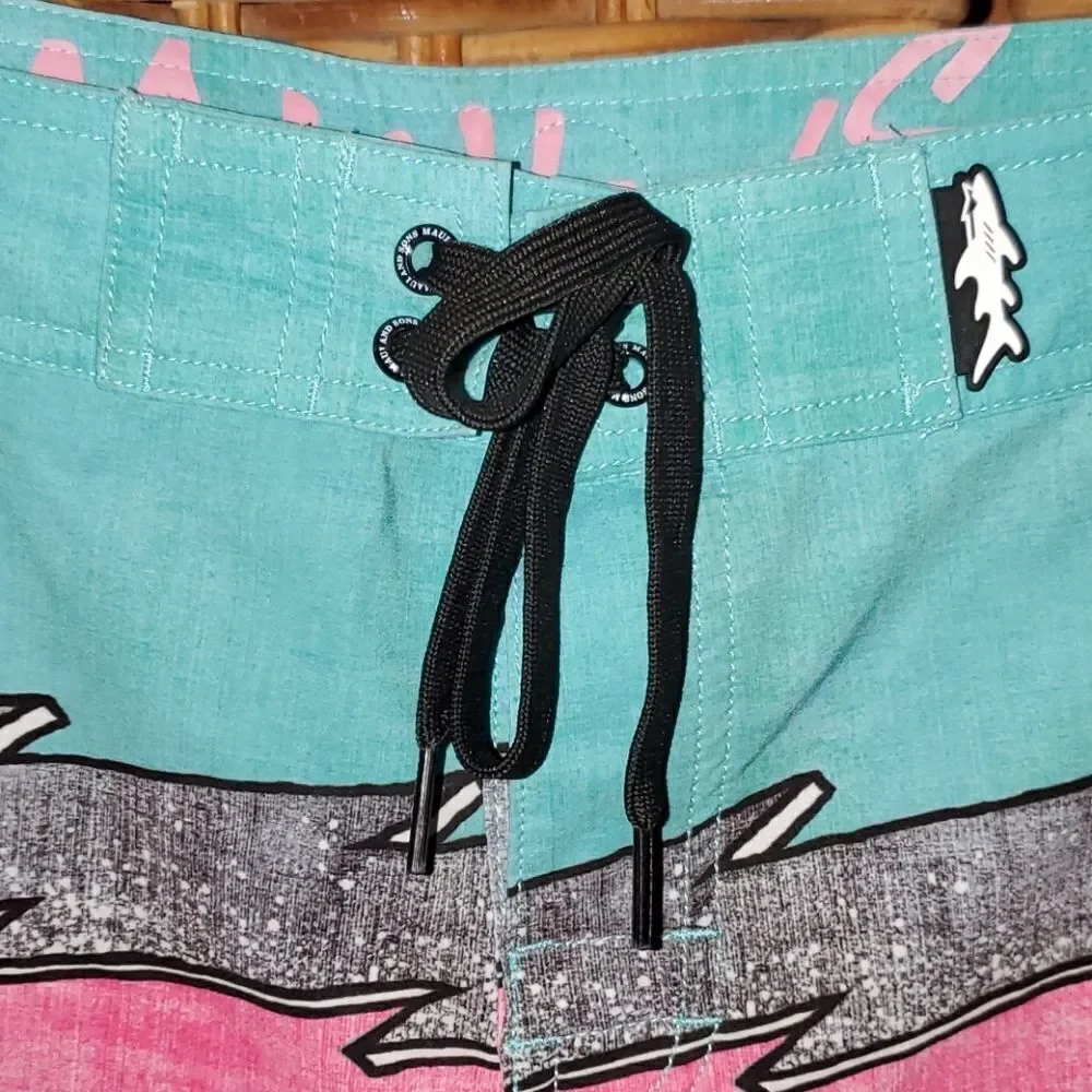 Maui & Sons Black Shark Board Shorts 38
